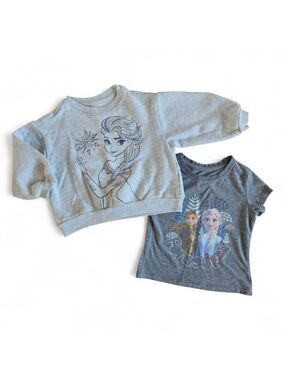 5/$25 Disney Frozen Toddler Girl Top Lot Elsa Sweatshirt + Anna Tee Size 2T/2